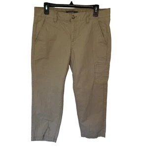 Eddie Bauer Size 8 Cropped Cargo Pants Khaki Ripstop Cotton Outdoor - Picture 1 of 6