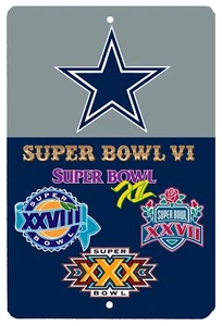 Dallas Cowboys Super Bowl Champions High Gloss Metal Sign - Picture 1 of 1