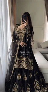 READYMADE WOMEN SHARARA PLAZZO KURTI PLAZZO INDIAN SALWAR KAMEEZ SUIT DESIGNER - Picture 1 of 3