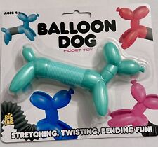 Set Of 3 Big Time BalloonsDog Fidget Toys Stretch Twist Bend In Green/Pink/Red