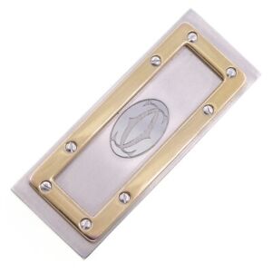 Cartier Money Clip Santos T1220332 Silver Gold Stainless Steel USED JAPAN