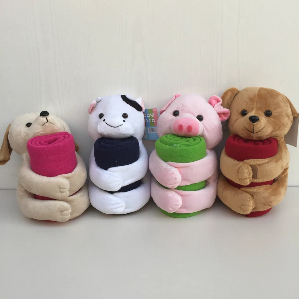 XTRA PELUCHE CON PLAID 80X120 CM POLIESTERE 100 % TEDDY PLAID 4 ANIMALI