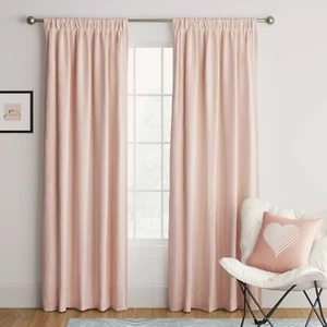 Room Essentials Single Blush Pink Room Darkening Curtain Panel 42" x 63" OPN PKG - Picture 1 of 8