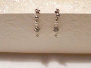CREAZIONI - Orecchini in argento con strass e swarovski - fatti a mano - BIJOUX - Foto 1 di 1