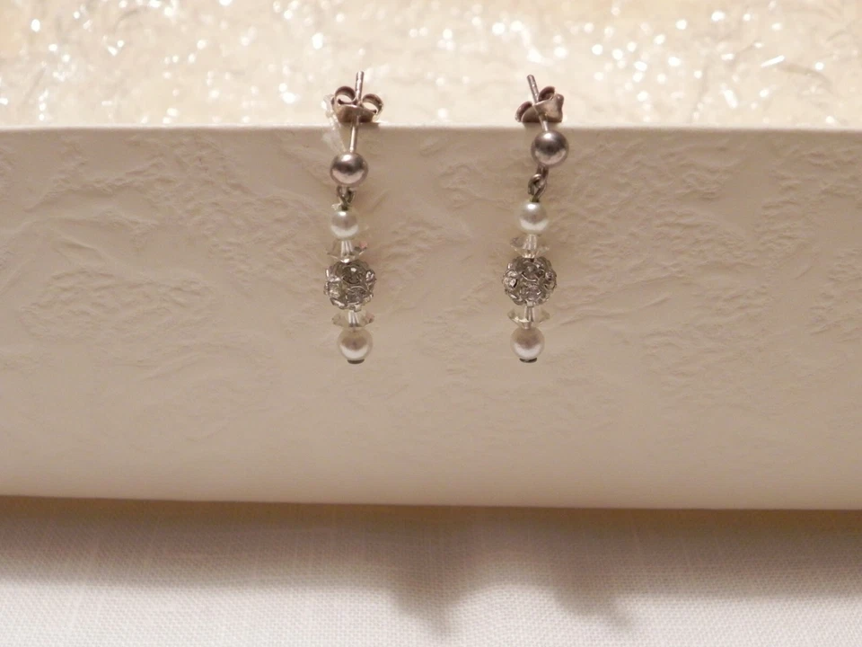 CREAZIONI - Orecchini in argento con strass e swarovski - fatti a mano - BIJOUX - Immagine 1 di 1