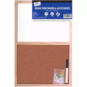 Combination Noticeboard Split White/Cork Board With Accessories Assorted Sizes - Picture 1 of 9