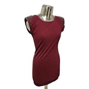 AX Paris Dress Womens Little Red Studded UK Size 12 Medium EU40 Vintage - Picture 1 of 10