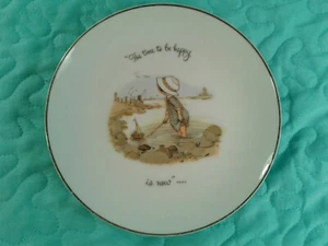 HOLLY HOBBIE "THE TIME TO BE HAPPY IS NOW" 6" PORCELAIN PLATE 1973 BABY IN SEA - Picture 1 of 12