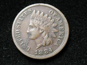 OLD COIN SALE!! XF 1884 INDIAN HEAD CENT PENNY w/ DIAMONDS & FULL LIBERTY #51! - Picture 1 of 2