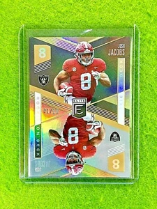 MAGLIA JOSH JACOBS GOLD PRIZM ROOKIE CARD #8 ALABAMA 1/10 SSP RAIDERS RC 2019 SP - Foto 1 di 12