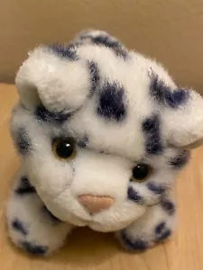 Vintage Dakin 1988 Schneeleopard weiß mit schwarzen Punkten Katze Baby 10" klein - Bild 1 von 7