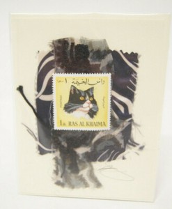 *Signed* Elisa Goodman Curmudgeon Greeting Cards Stamp Art Cats Ras Al Khaima