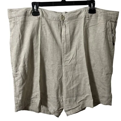 SAKS FIFTH AVENUE 男式亚麻混纺短裤 40 棕褐色轻便永恒船湖 — 第 1/4 张图片