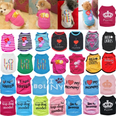 Small Dog T-Shirt Vest Pet Puppy Cat Summer Clothes Coat Top Outfit Costume  」 - Image 1 of 4