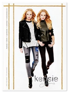 Kensie Jeans Blonde Twin Sisters Leather 2014 Full-Page Print Magazine Ad - Picture 1 of 4