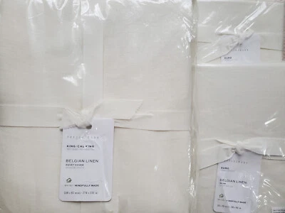 Edredón POTTERY BARN Belga Lino Libeco KING y 2 fundas EURO NUEVO ~ BLANCO Foto 1 de 4