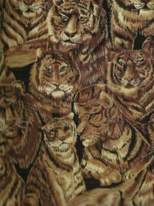 At Home in the Garden tigers jungle animals fabric - Picture 1 of 1