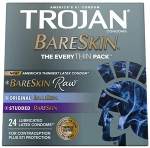 Trojan Condoms Bareskin Raw 24 Count Exp 10/2026 - Picture 1 of 4