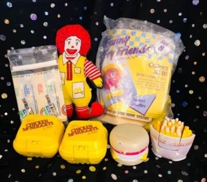Vintage Mcdonalds Happy Meal Toys Robot Food Changeables Transform Lot Dino Fry - Picture 1 of 3