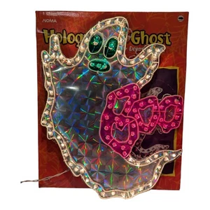 Light Up Holographic Ghost Window Hanging Halloween Noma w/ Box Tested Vintage  - Picture 1 of 8