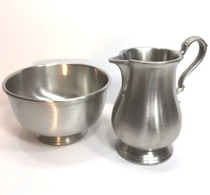 Open Sugar Bowl And Creamer Beautiful Wallace Pewter 100 - Picture 1 of 12