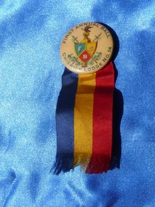1896 BUTTON + RIBBON Knights Pythias Chiswick UK Lodge No 4 First Annual Ball  - Picture 1 of 4