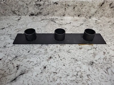 Farmhouse Primitive Triple Taper Candle Stick Holder Wrought Iron Cottagecore - Image 1 of 4