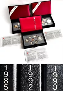 More details for 3 royal canadian mint sterling silver proof coinage sets + boxes &amp; certificates
