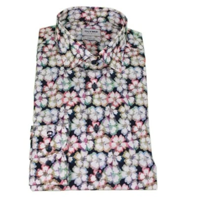 Olymp Level Cinque Uomo Camicia da Ufficio Colorato Motivo Floreale 205154 87 - Immagine 1 di 3