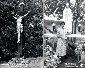 LOT C1950 Necedah WI Crucifix Bluff Peace Shrine Van Hoof Queen Holy Rosary RPPC - Picture 1 of 5