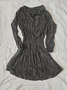 Rails Women's Size S Green And Black Design Long Sleeve Short Dress N5#97 - Picture 1 of 7