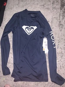 Roxy Girl's Whole Hearted LS Rash Guard - Mood Indigo - New Large 12 - Picture 1 of 1