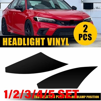 Juego de 1-5 calcomanías adhesivas de vinilo precortadas para faros de coche para Honda Civic 2022-2025 Foto 1 de 4