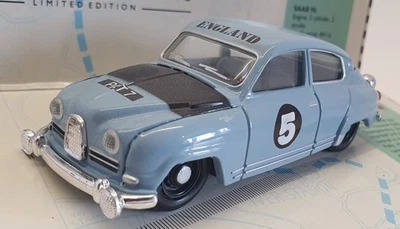 Corgi 1/43 Scale Model Car 96662 - Saab 96 #5 Pat Moss - Blue/Grey - Image 1 of 4
