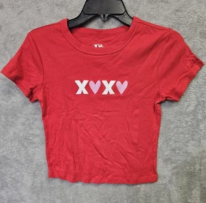 Neu Doe Damen T-Shirt rot mit XOXO Herz Print Gr. XL - Bild 1 von 2