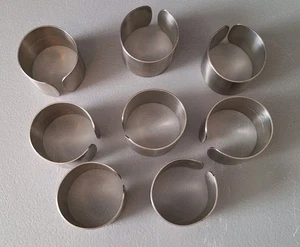 Vintage Edelstahl Serviettenringe 8 Stück Set Japan G 18-8 Deko Abendessen  - Bild 1 von 6