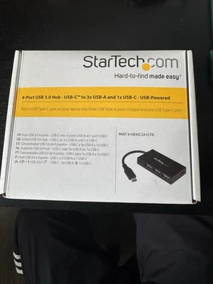 Startech 4 Port Usb 3.0 Hub - Usb-c To 1x Usb-c And 3x Usb-a - Portable Usb-c - Image 1 of 4