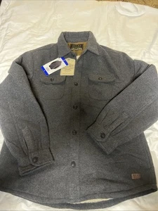 Jachs New York Men’s L Wool Blend Sherpa Lined Quilted Shirt Jacket Gray - Picture 1 of 15