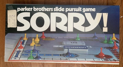 NEW 1972 Parker Brothers SORRY Board Game Vintage Sealed Slide Pursuit 390 NOS - Image 1 of 4