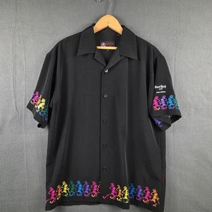 Camicia Grateful Dead Hard Rock Cafe Hollywood uomo M scheletri ricamati nera - Foto 1 di 9