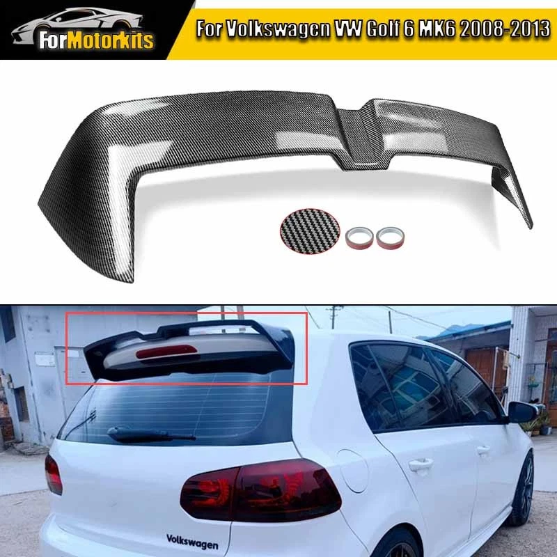 Fits 2008-2013 VW Volkswagen Golf MK6 Rear Trunk Spoiler Wing Carbon Fiber Look Foto 1 de 4