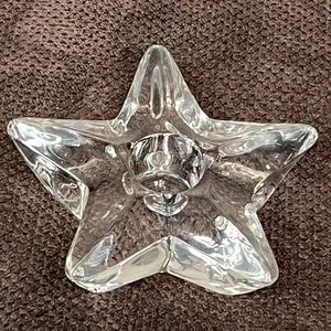 Bleikristall Glas 5 Punkt Stern Kerzenhalter schwer Weihnachten Urlaub Deko - Bild 1 von 5