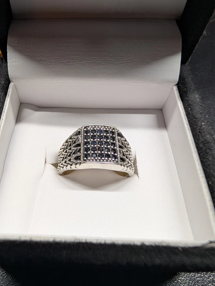 phillip gavriel 925 black sapphire ring sz9 - Image 1 of 4