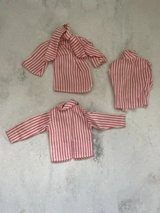 Barbie & Ken Stripe Shirts Pink & White Matching Handmade - Picture 1 of 12
