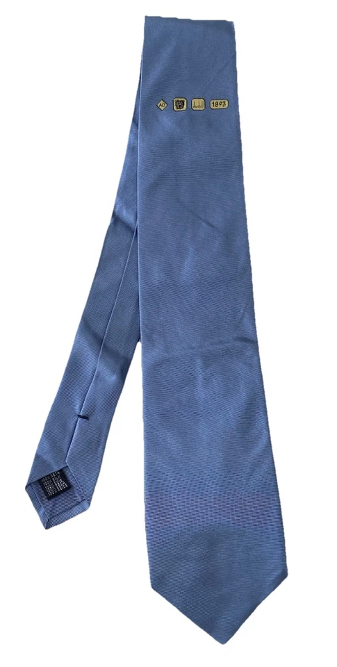 Corbata de hombre Dunhill azul pura seda con un detallado patrón de rayas m en Italia EX CON Foto 1 de 4