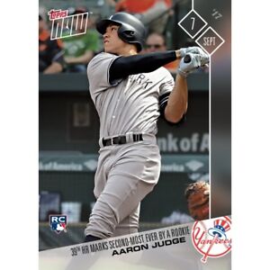 2017 TOPPS NOW #570 AARON JUDGE 39TH HR MARKS SECOND-MOST EVER BY A ROOKIE