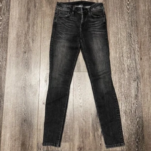 Level 99 Women's Size 27 Mid Rise Skinny Jeans Black Cotton Blend Zip Solid - Picture 1 of 6