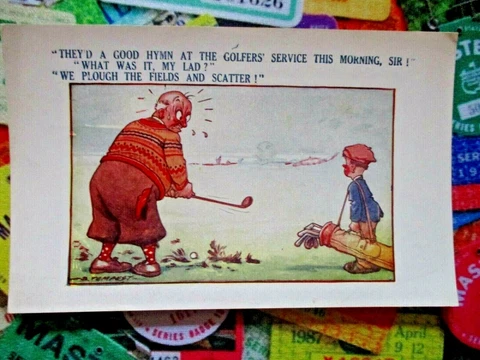 vtg - BAMFORTH Golf Postcard - Comic Humor - No. 158 Cover