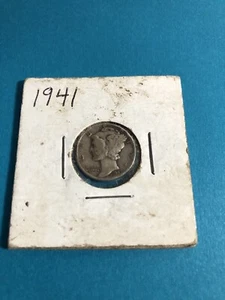 1941 Mercury Silver Dime Winged Liberty Head, No Mint Mark Philadelphia Coin - Picture 1 of 4