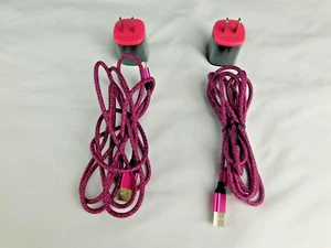 Cargador USB-C a USB - Paquete de 2, Rosa y Negro, Carga Rápida - Imagen 1 de 6